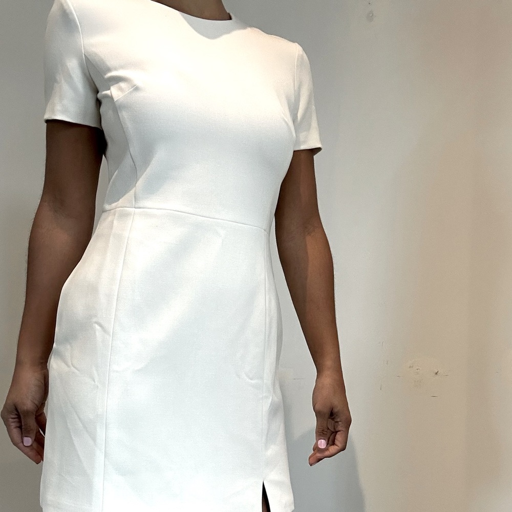 French Connection White Dress with Side Pockets, Size M